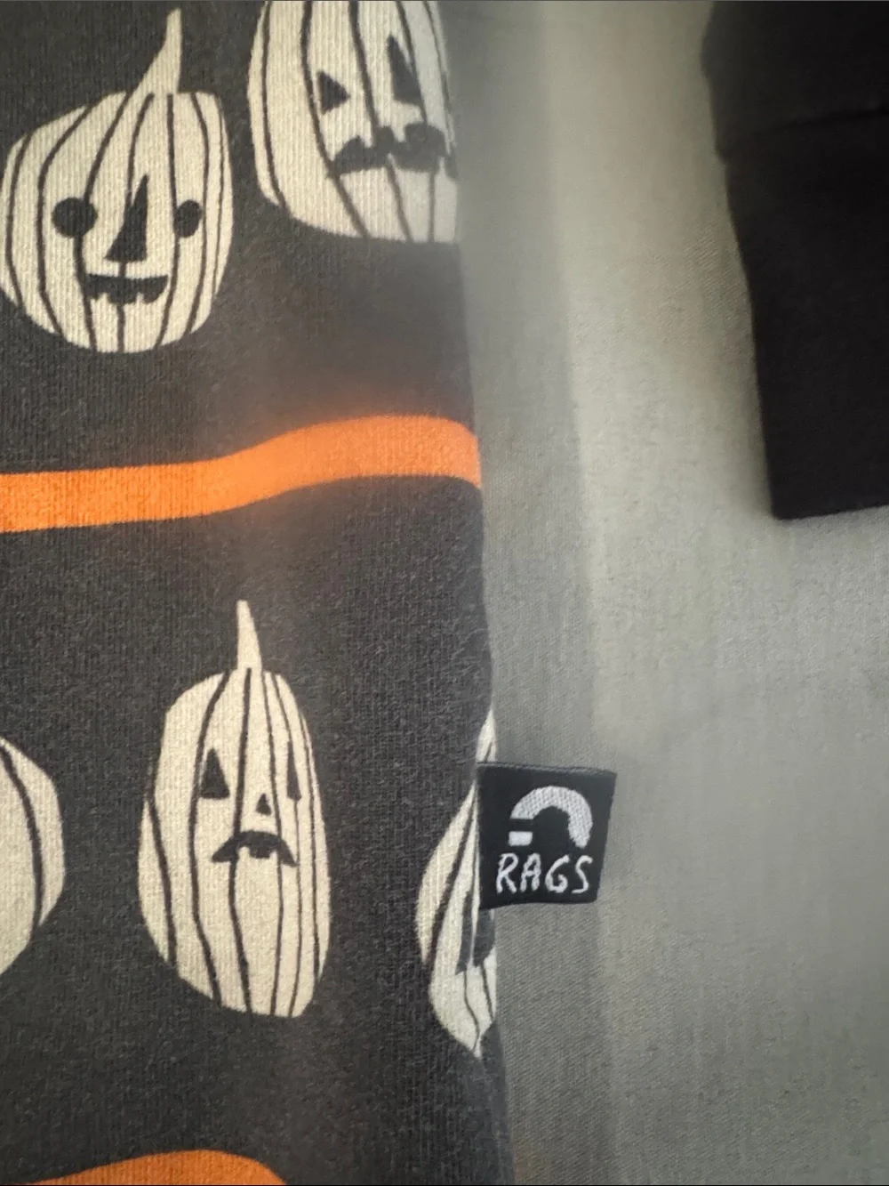 Rags Halloween pumpkin long sleeve romper 2T